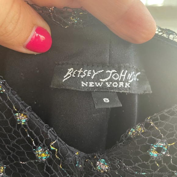 Black Betsey Johnson dress with sparkle metallic detailing - Picture 11 of 12